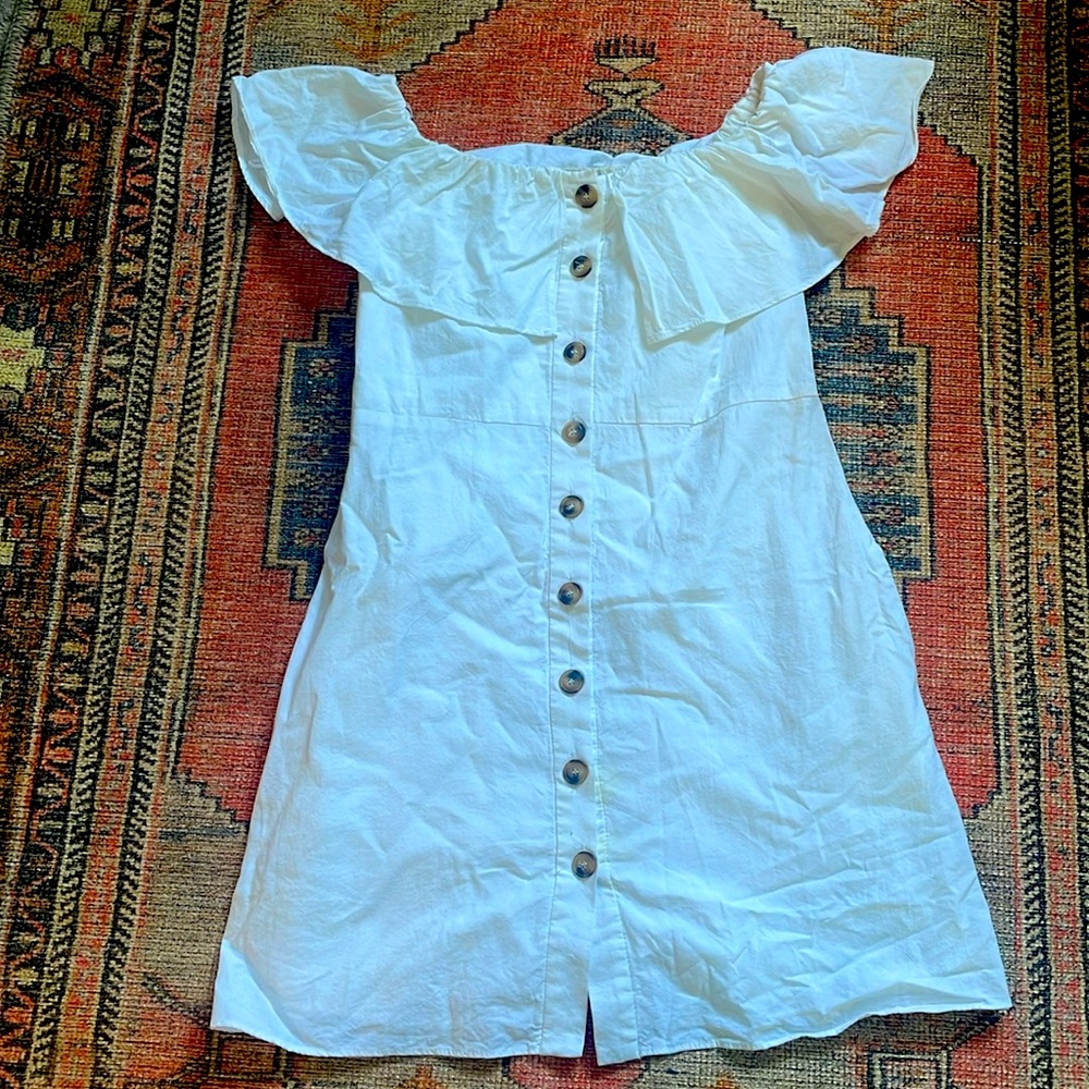 Zara off shoulder linen mini dress
